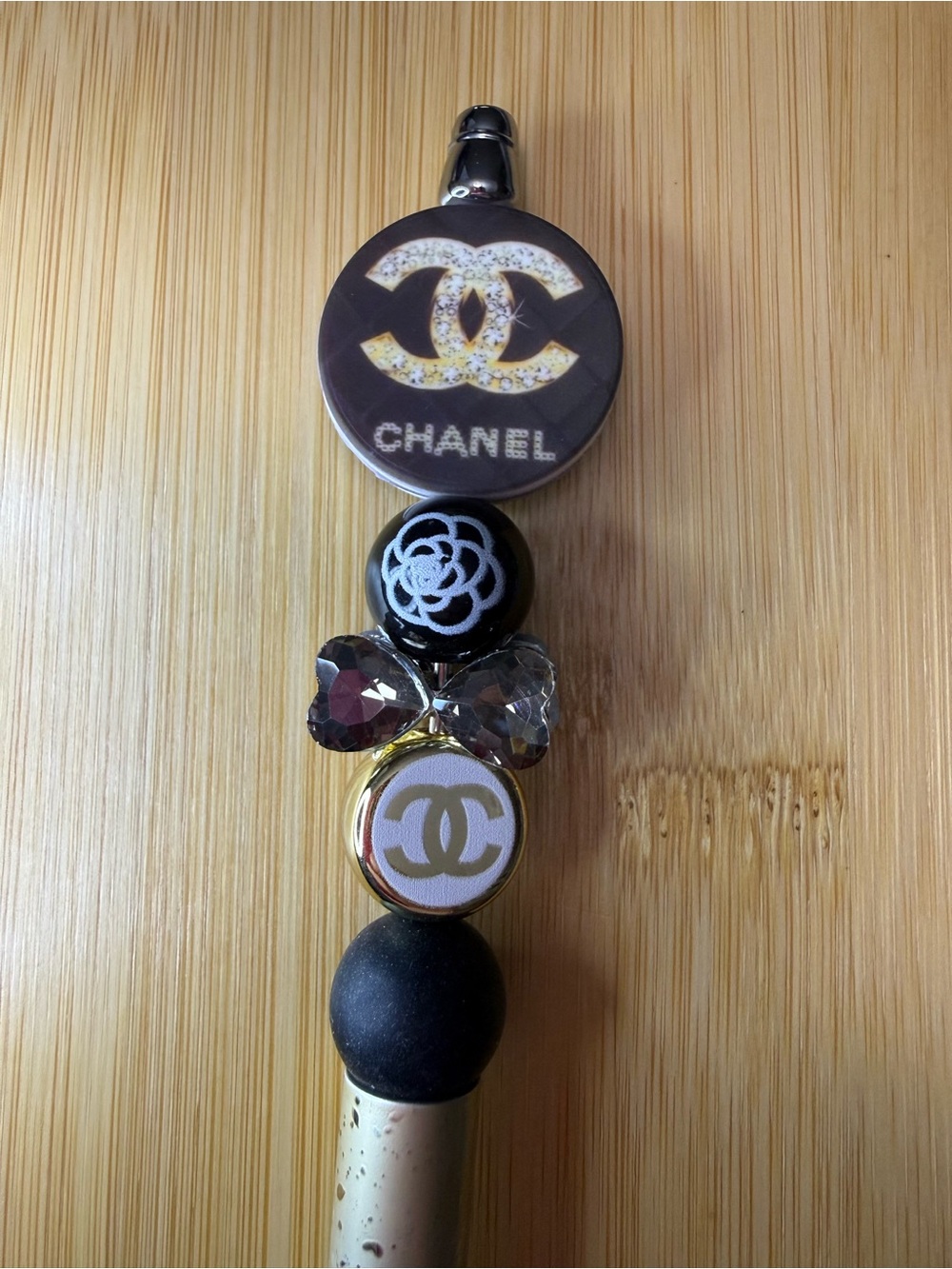 New Fashion Black and Gold Beaded Pen - Picture 2 of 2